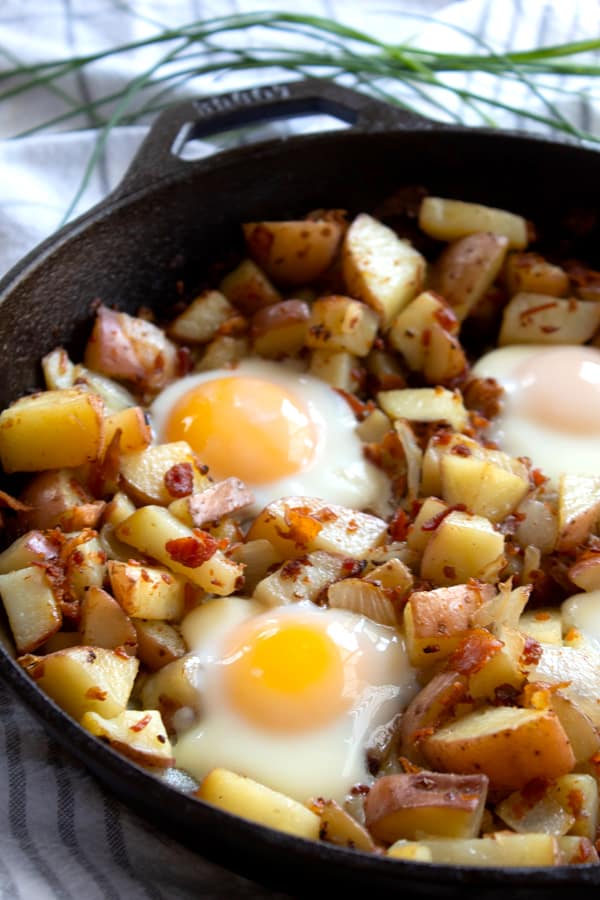 Baked Eggs Recipe in a Cast Iron Skillet