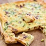Sheet Pan Quiche cut into squares
