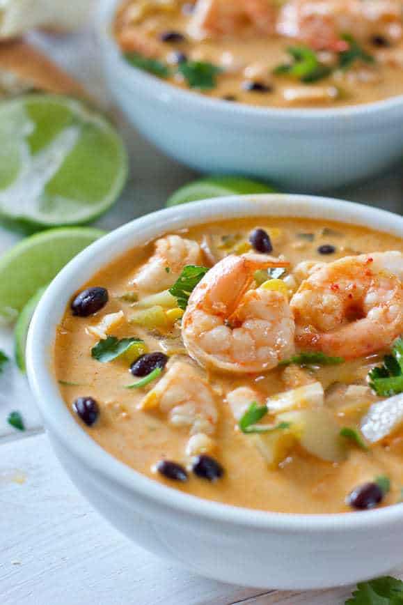 Mexican Shrimp and Corn Chowder - Laughing Spatula