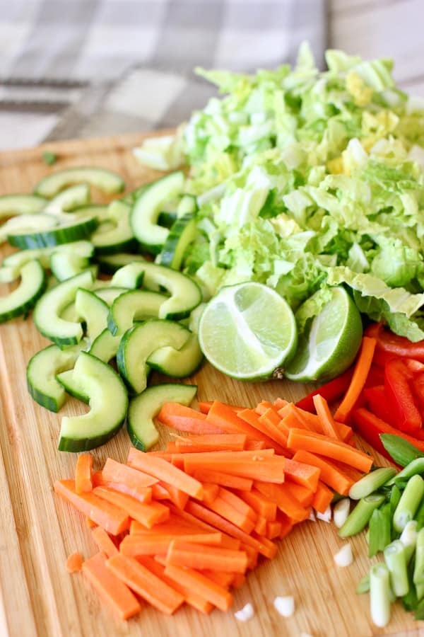 veggies on cutting board