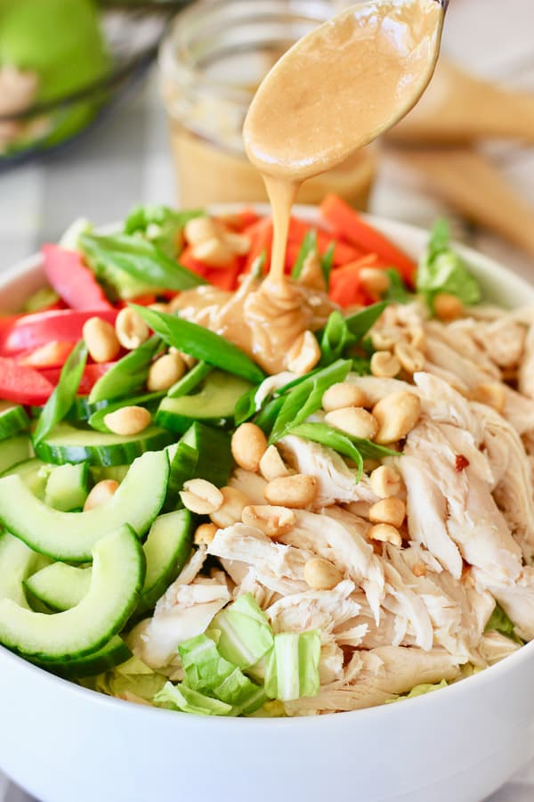 Crunchy Thai Chicken Salad With Peanut Dressing