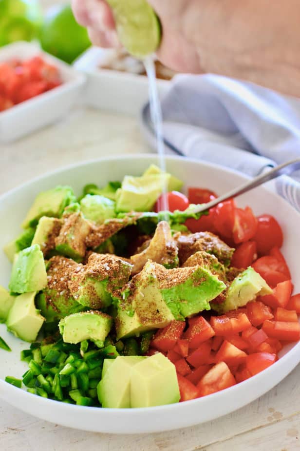 making avocado salsa