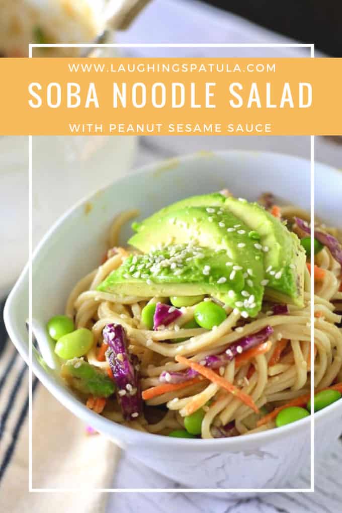 Soba Noodle Salad with Peanut Sesame Sauce | Laughing Spatula