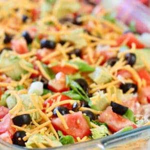 Skinny Taco Dip ready to serve