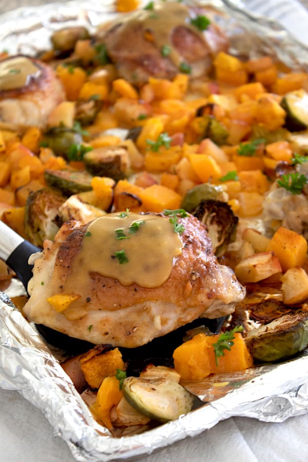 Sheet Pan Chicken Breast With Butternut Squash and Crispy Broccoli Recipe