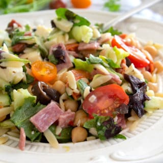 white bowl full of italian chopped salad