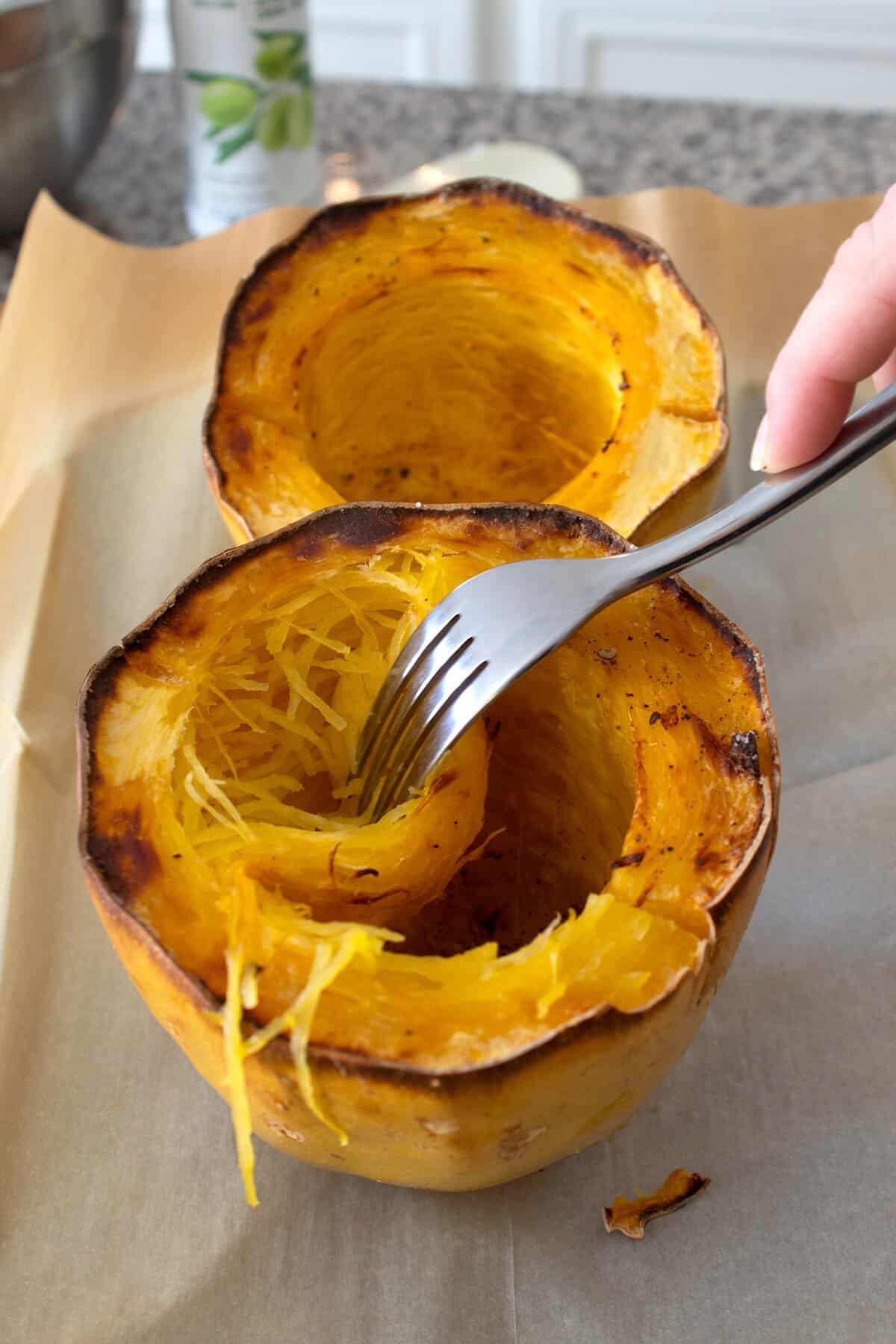 fork tender spaghetti squash