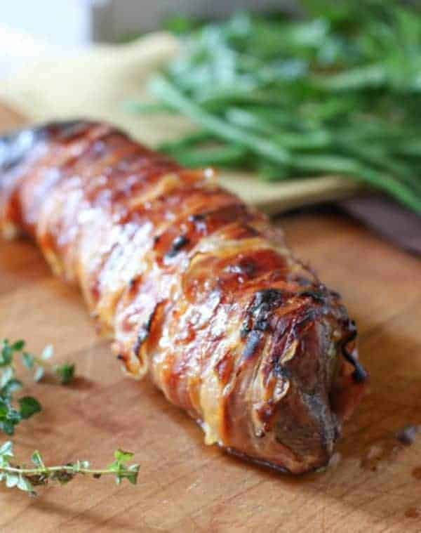 Pork Loin In Prosciutto on cutting board