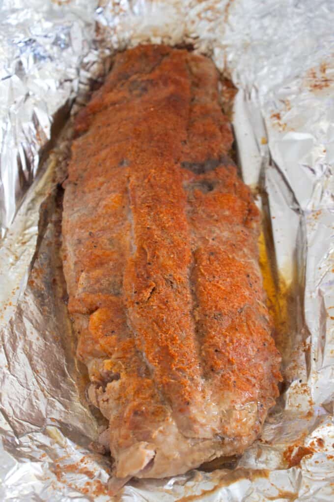 seasoned ribs after baking
