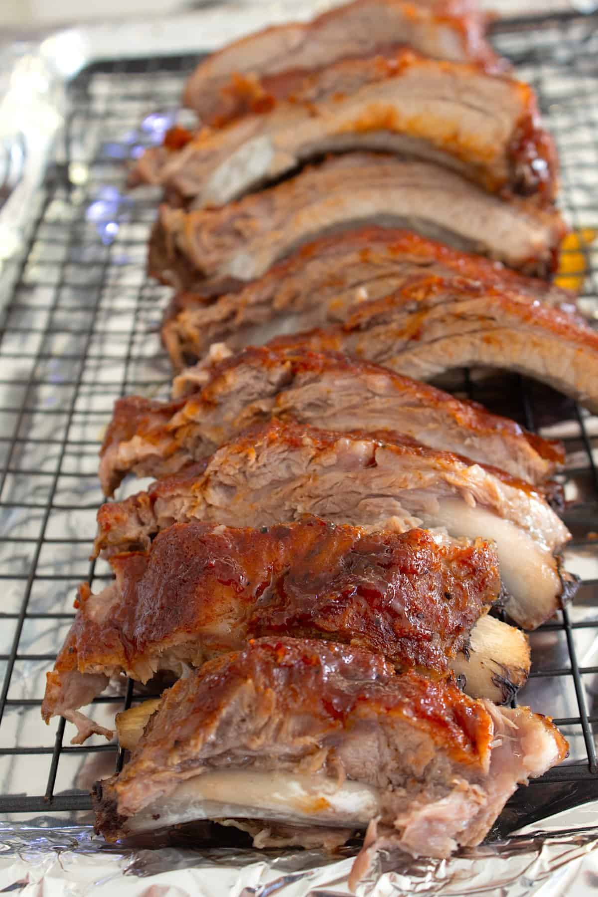 foil platter full of ribs