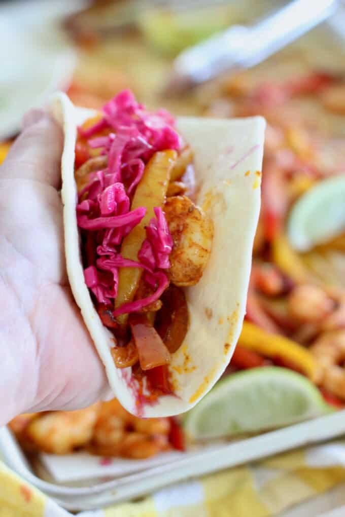shrimp fajita ready to eat