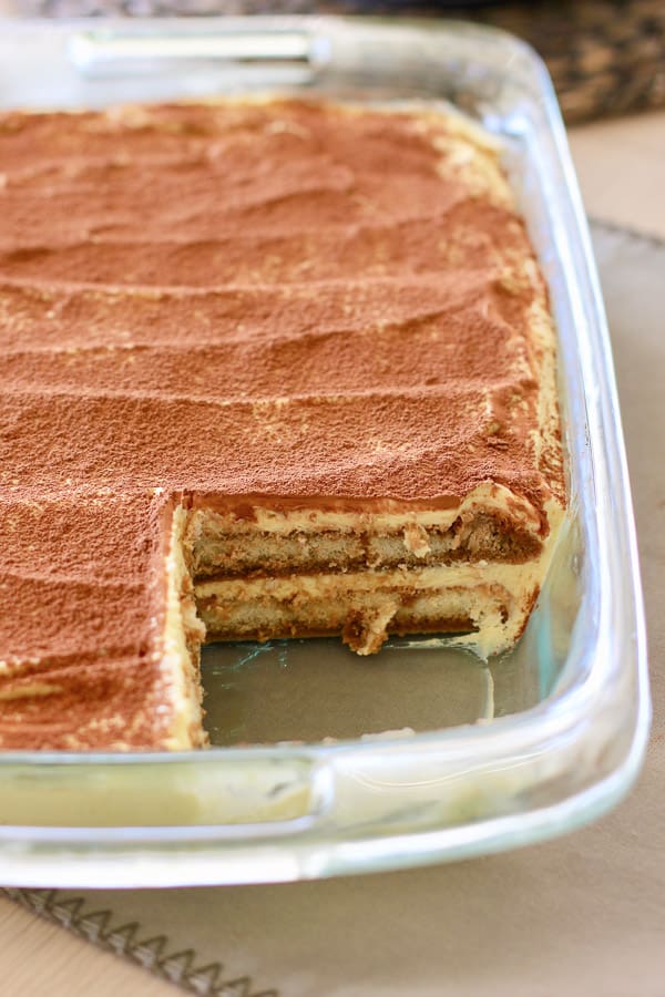 finished tiramisu ready to serve