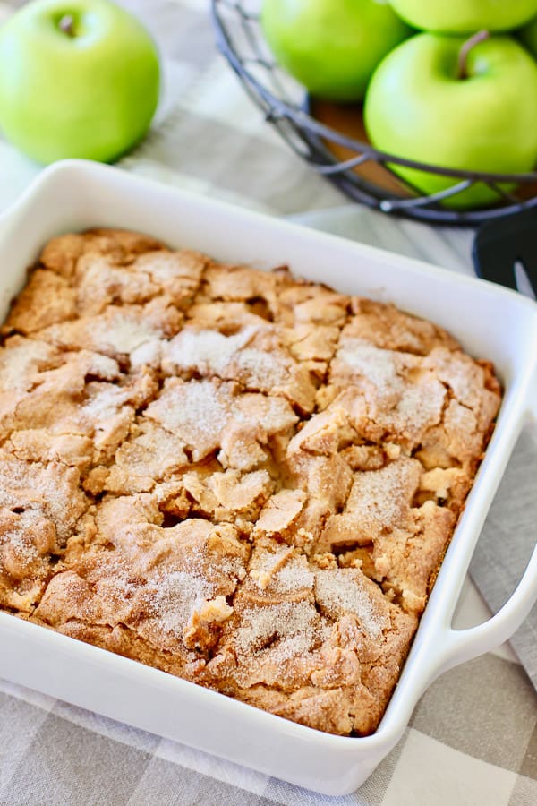 fresh apple cake sliced