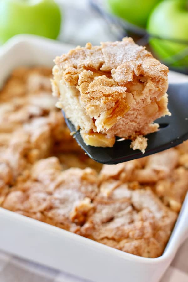 slice of easy apple cake