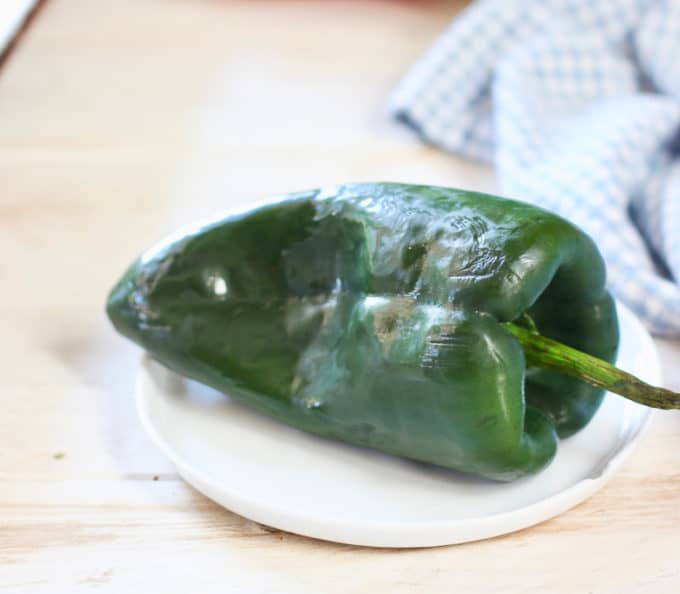 poblano pepper on small plate