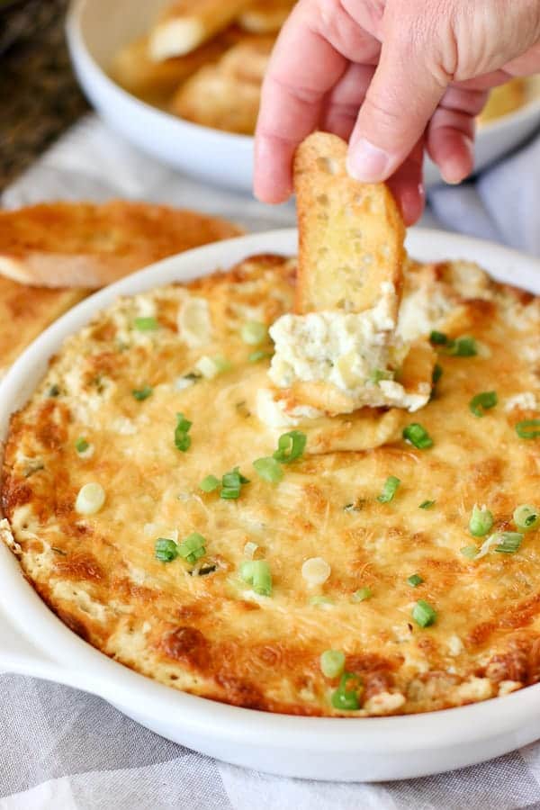 crab and artichoke dip with bread