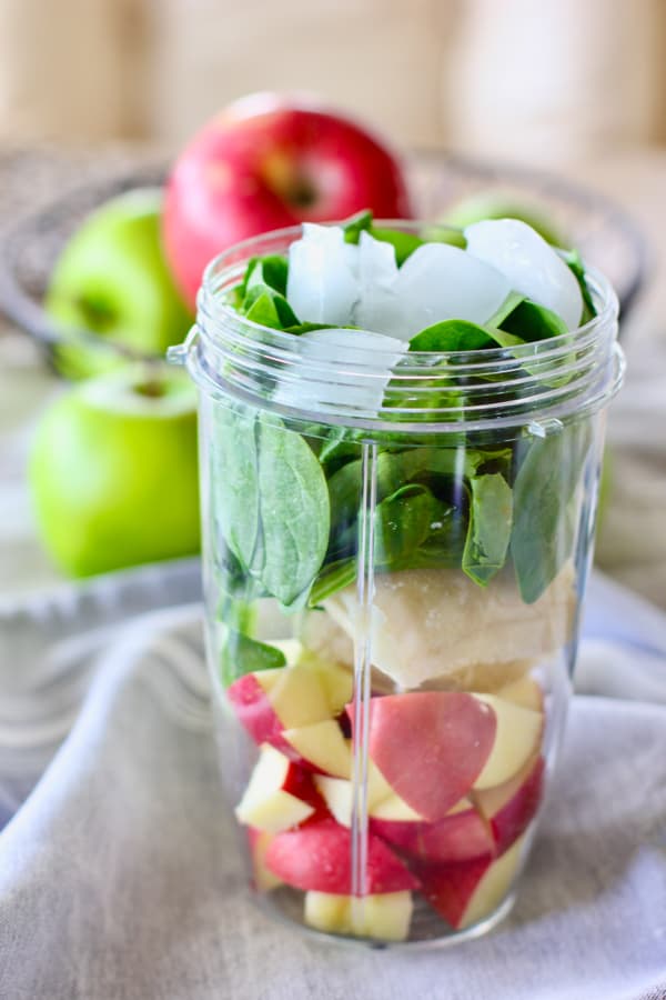 simple green smoothie ready to blend