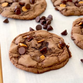 brownie cookie on cutting board