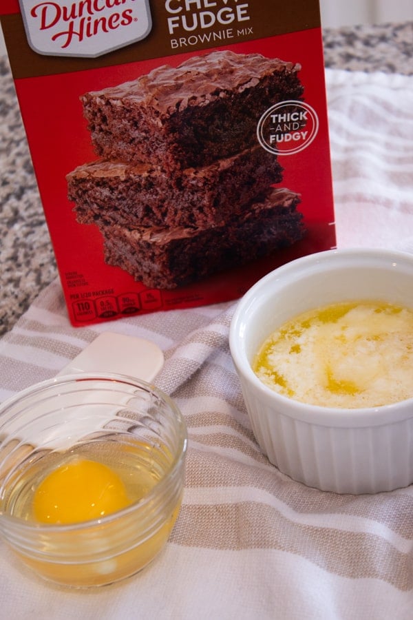 ingredients for chocolate brownie mix cookies