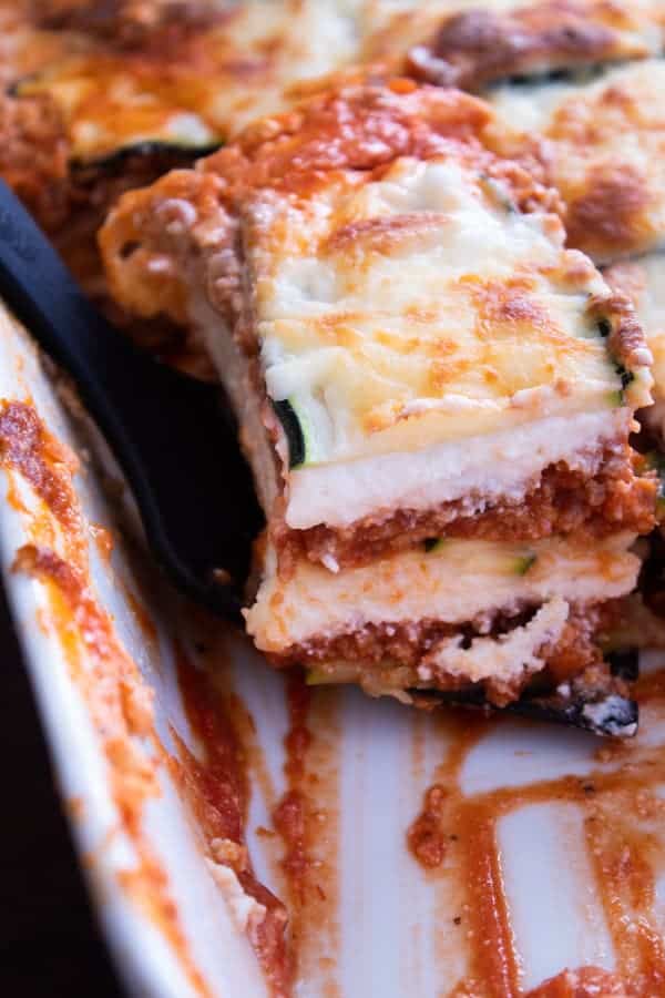 a slice of zucchini lasagna 