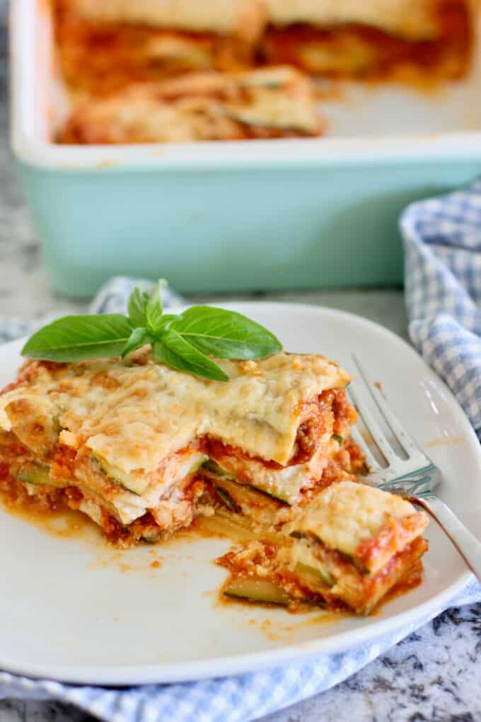 zucchini lasagna served