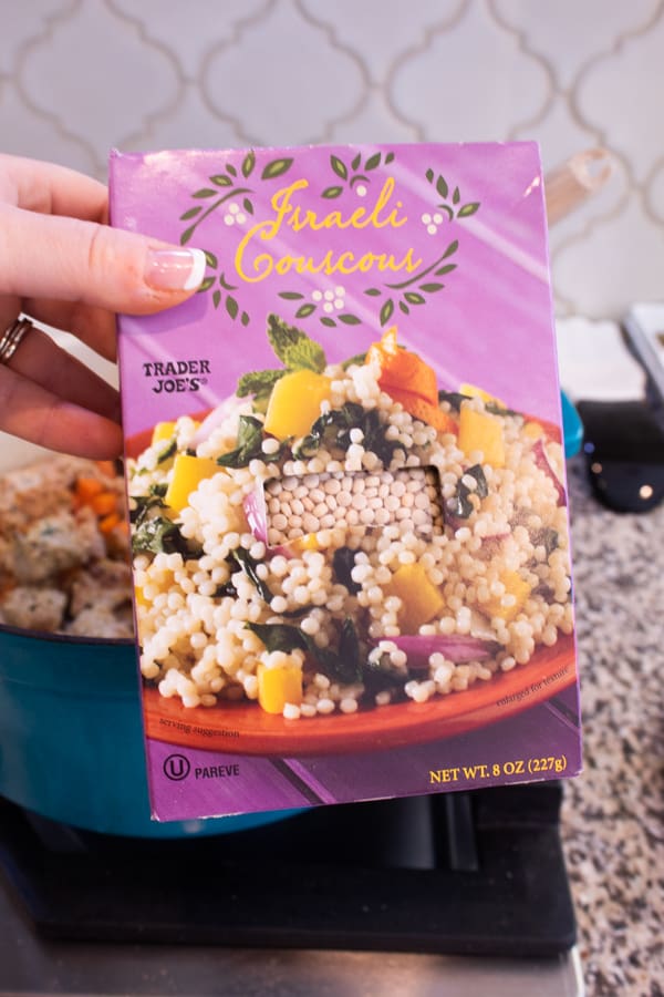 showing package of Israeli couscous