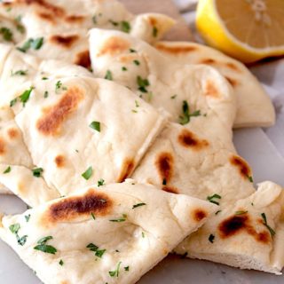 cut pieces of naan
