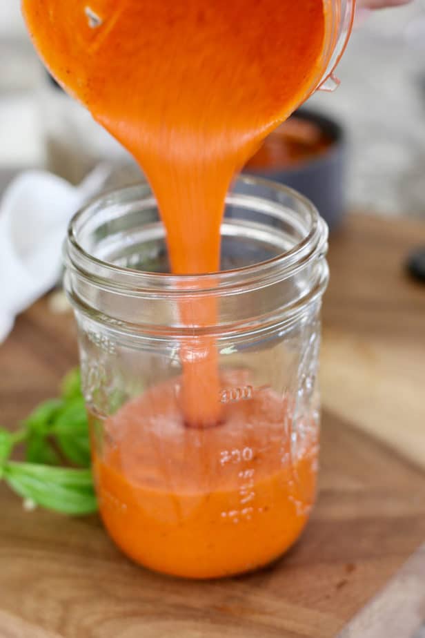 pepper sauce in mason jar