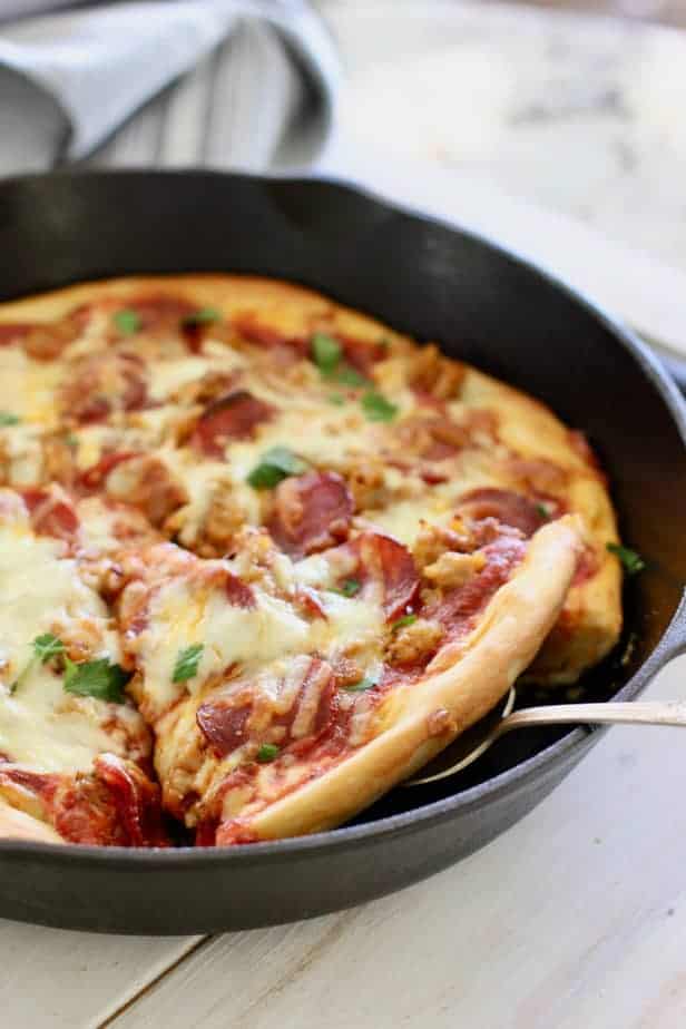 Cast Iron Pizza (Homemade Pizza Dough)