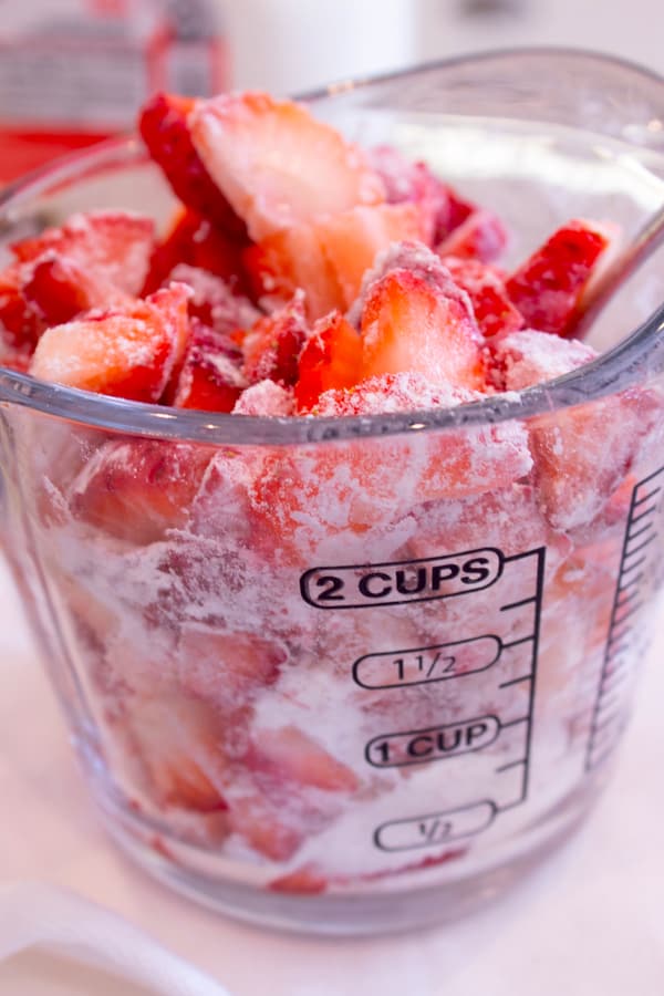 strawberries coated in flour