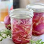 two jars of quick pickled onions