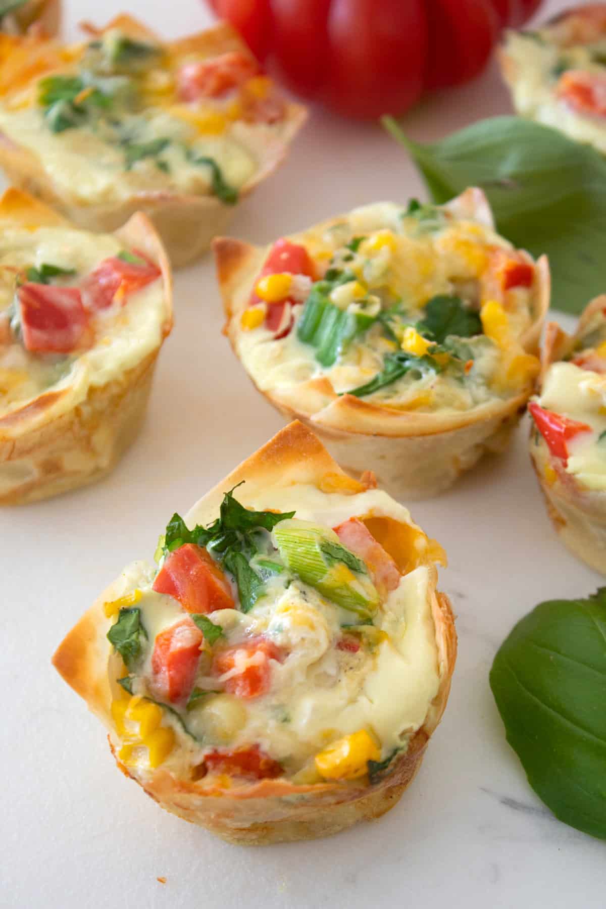 overhead view of frittata muffins