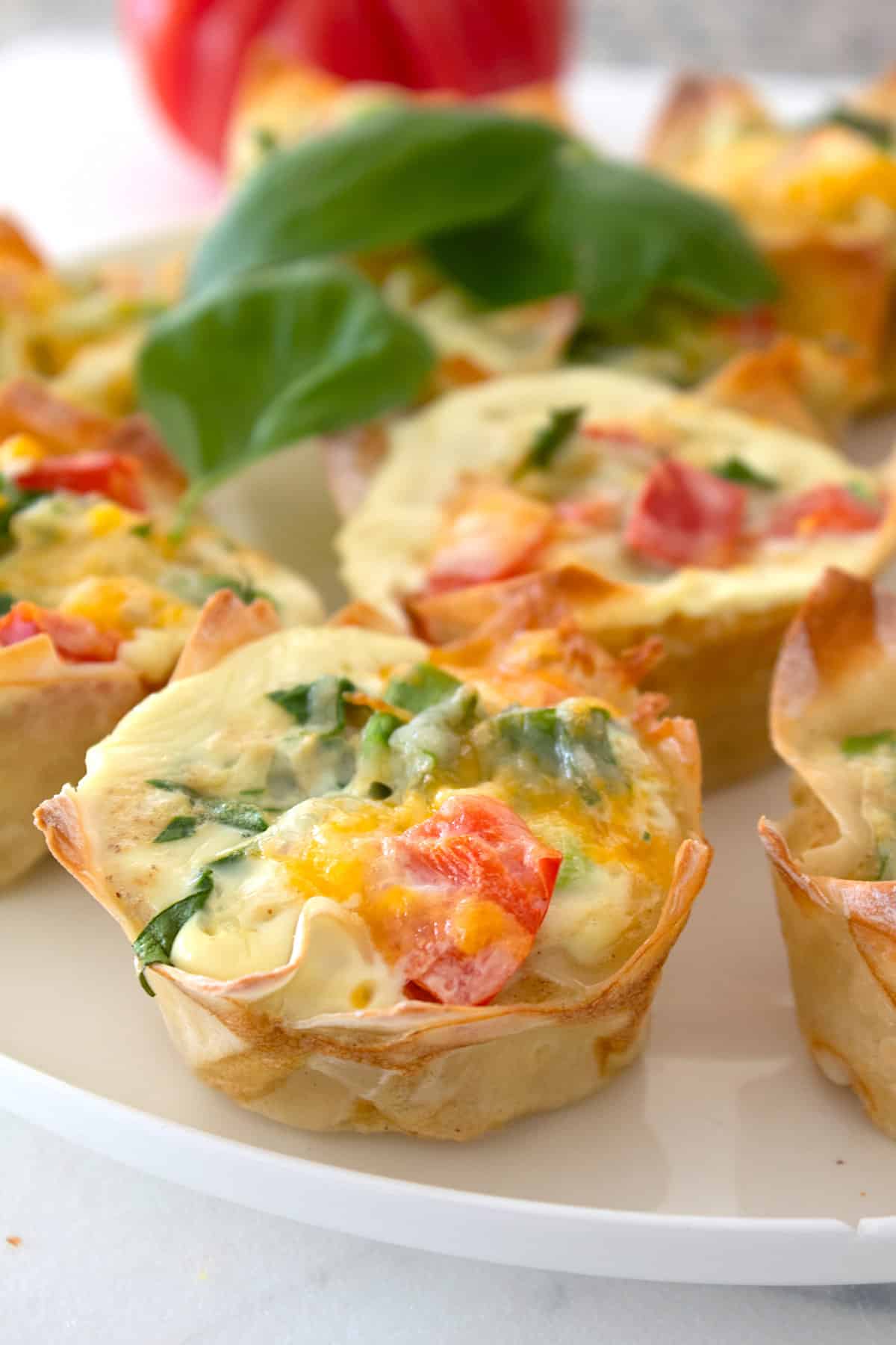 egg frittata cup on platter