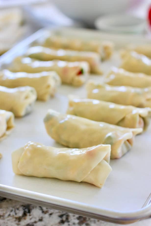 egg rolls ready to bake