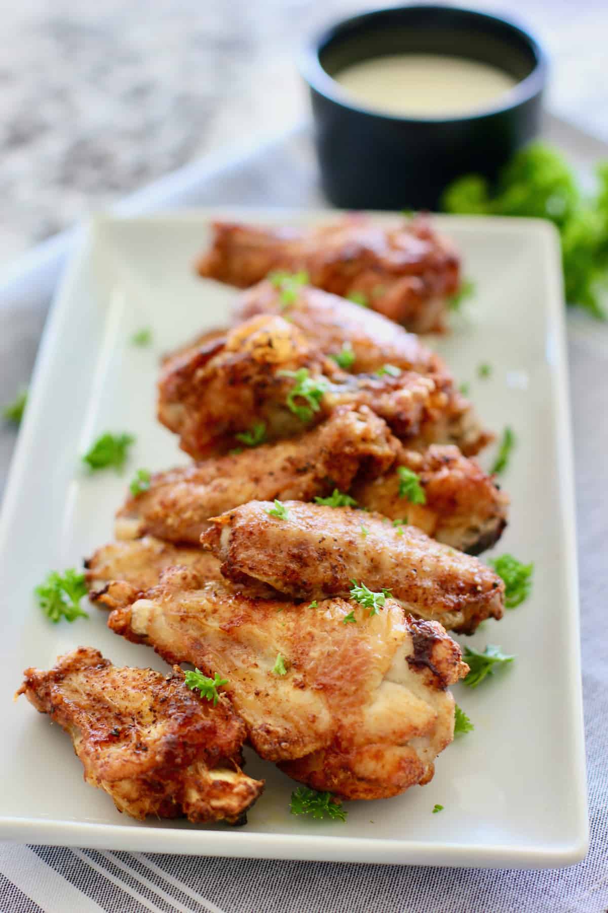 Crispy Air Fryer Chicken Wings {With Baking Powder}