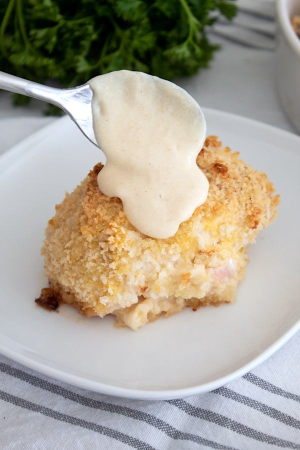 Chicken Cordon Bleu with Dijon Cream Sauce - Creme De La Crumb