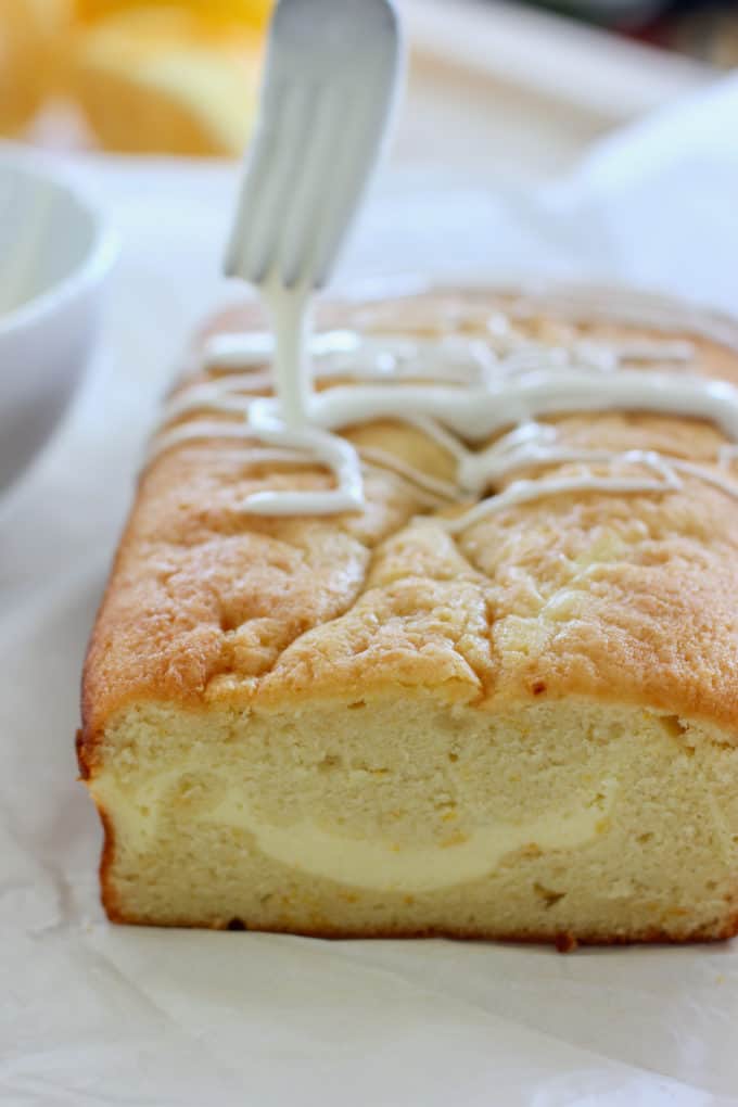 lemon drizzle over the cake