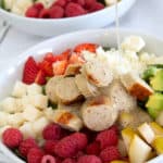 summer salad with sausage and poppyseed dressing