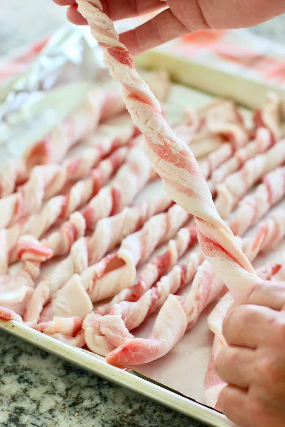 Twisted Bacon Oven Baked Laughing Spatula