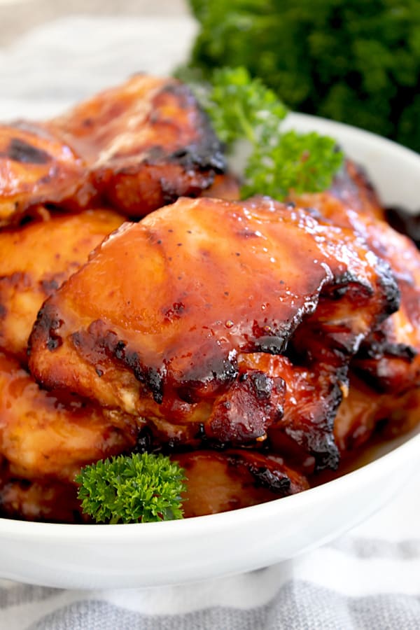 close up of bbq chicken 