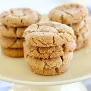 peanut butter cookies on yellow platter