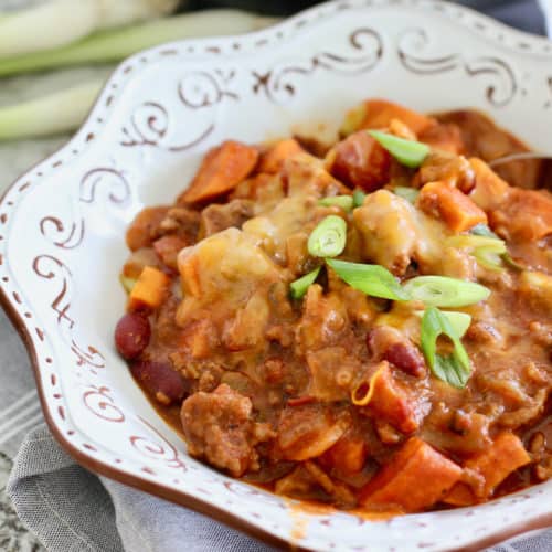 Chili with Sweet Potatoes - Laughing Spatula