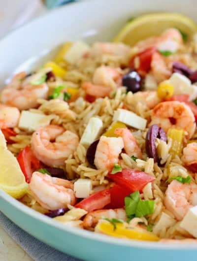 Meditteranean Shrimp and Orzo