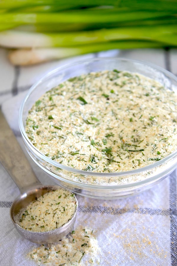 clearl bowl full of ranch powder mix