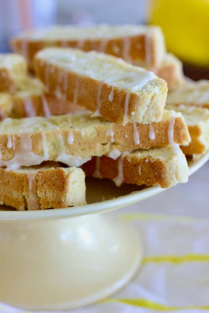 Biscotti on a yellow plate