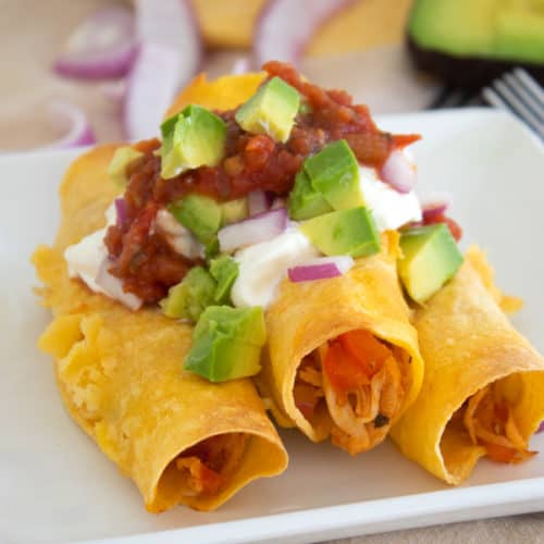 Baked Chicken Taquitos - Laughing Spatula