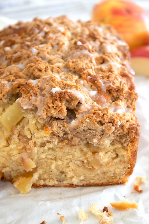 apple bread with apples in background