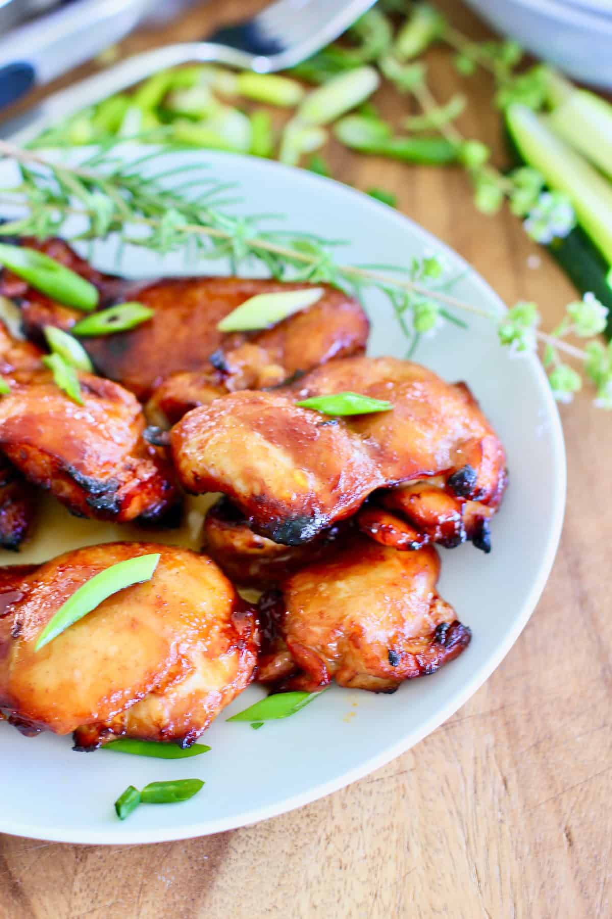 chicken thighs on a platter