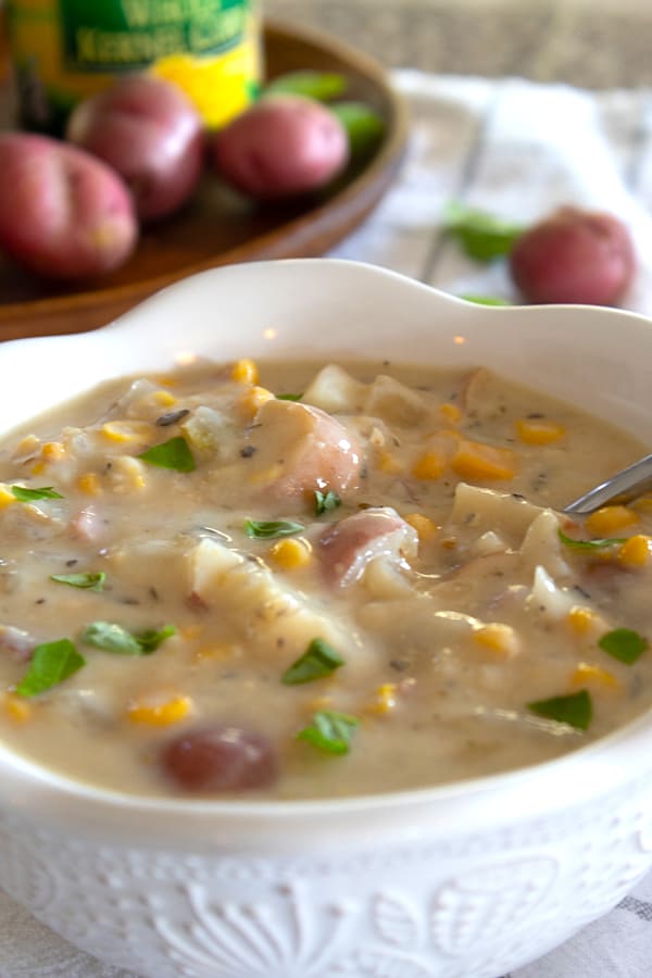 up close of bowl of chowder