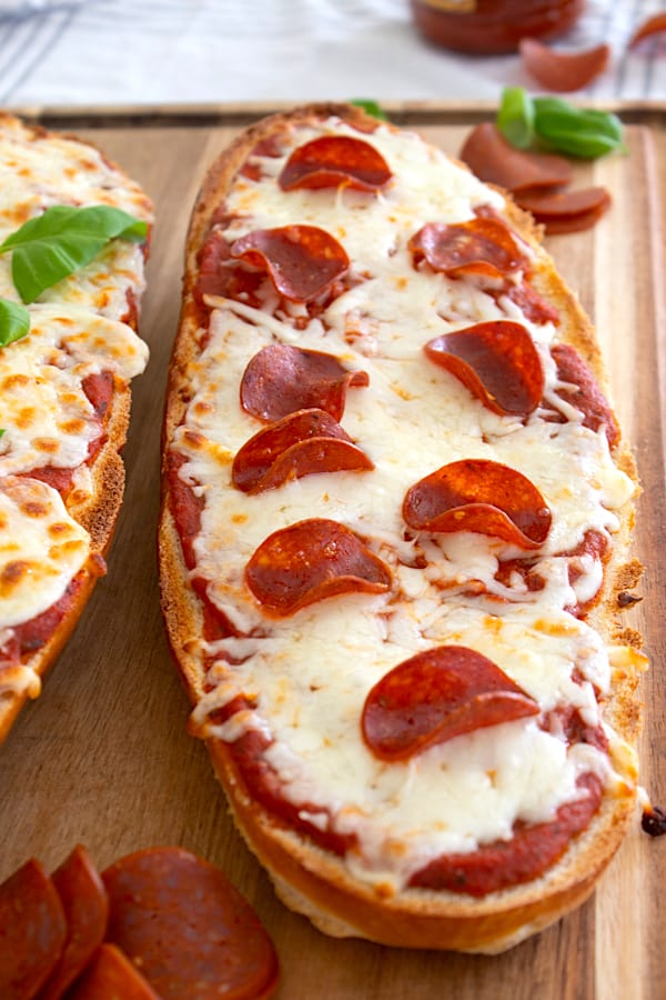 baked French bread pizza